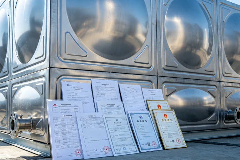 全新不锈钢水箱配套合格验收资质资料齐全，消防工程一次验收通过