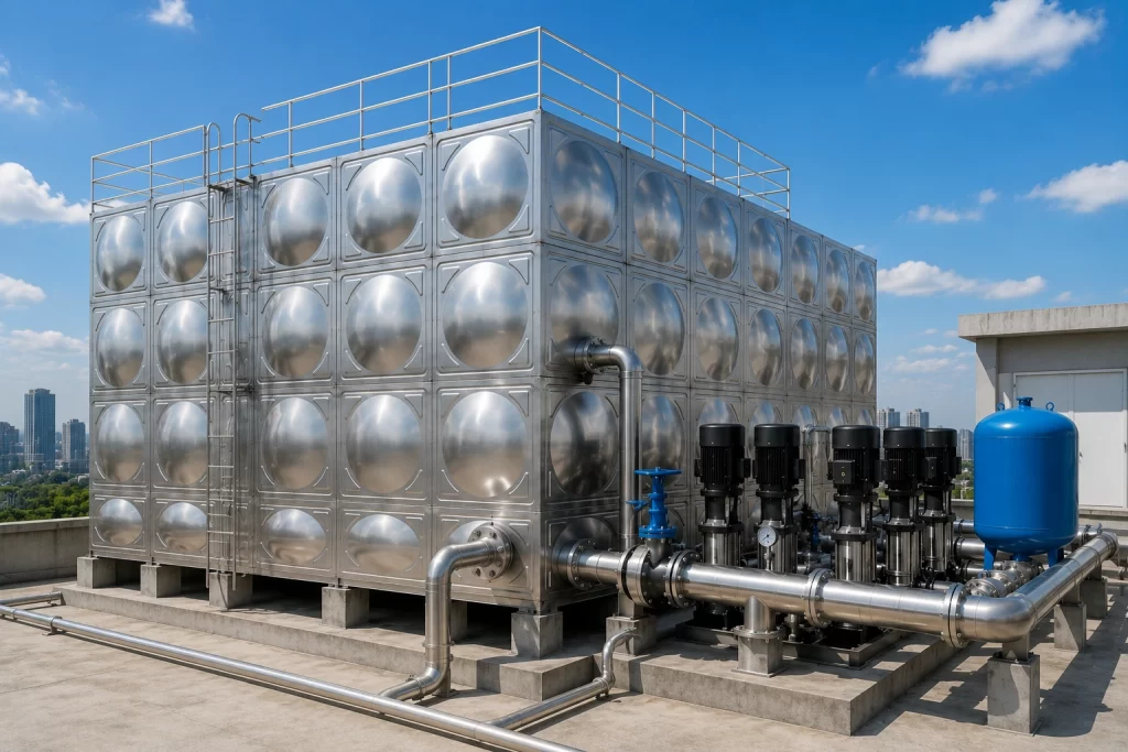 清之一大型组合式不锈钢水箱工程案例